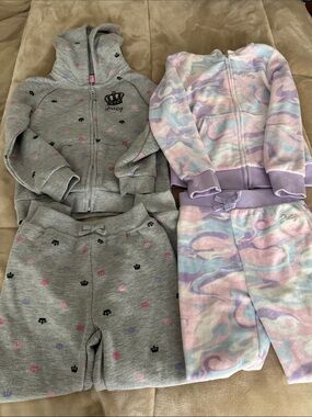 Lot of 2 Juicy Couture Hoodie Joggers Set Size 5 Bundle